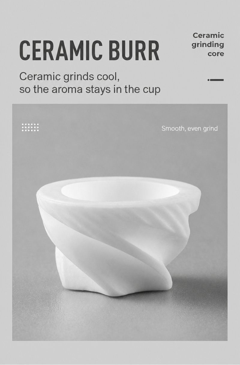 Molino de café manual con muela cerámica — Cerámica, no acero