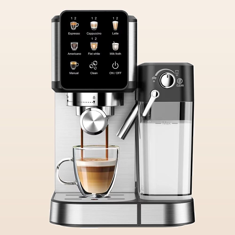 Macchina per espresso automatica 20 bar con lancia vapore — 20 bar, due tazze alla volta