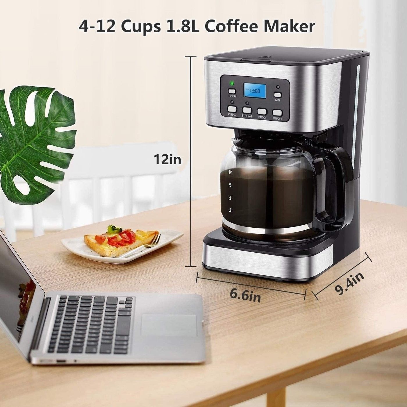 Caffettiera a filtro programmabile da 1.8 L — Una caraffa su cui organizzarsi