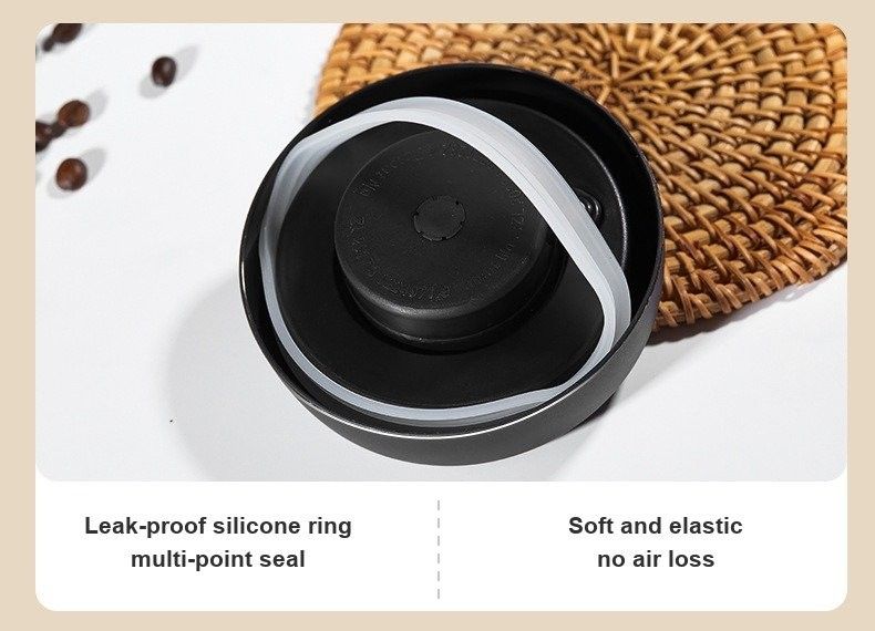 Frascos de conservación al vacío para granos de café — vidrio borosilicato — El sellado es un anillo, no una rosca