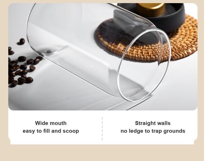 Frascos de conservación al vacío para granos de café — vidrio borosilicato — Una boca con la que se puede trabajar