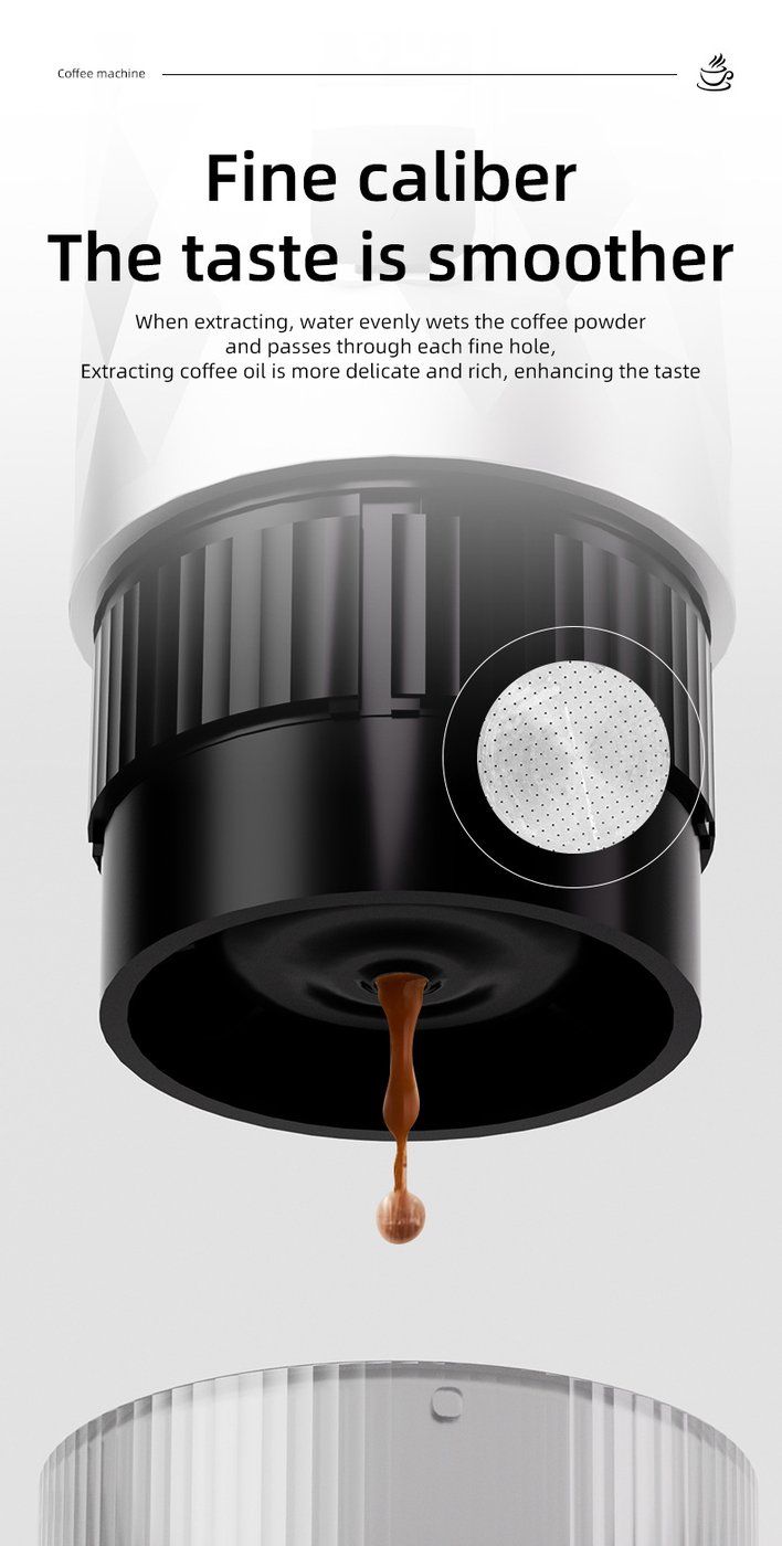 Portabel kapselkaffebryggare RY-8808 — Borstat silver eller matt svart