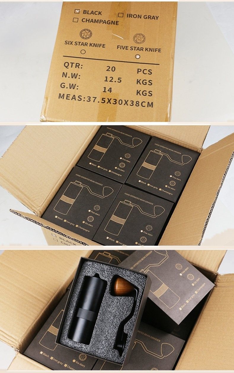Manual Coffee Grinder with CNC Stainless Burr and 24-Step Dial — Boxed twenty to a carton
