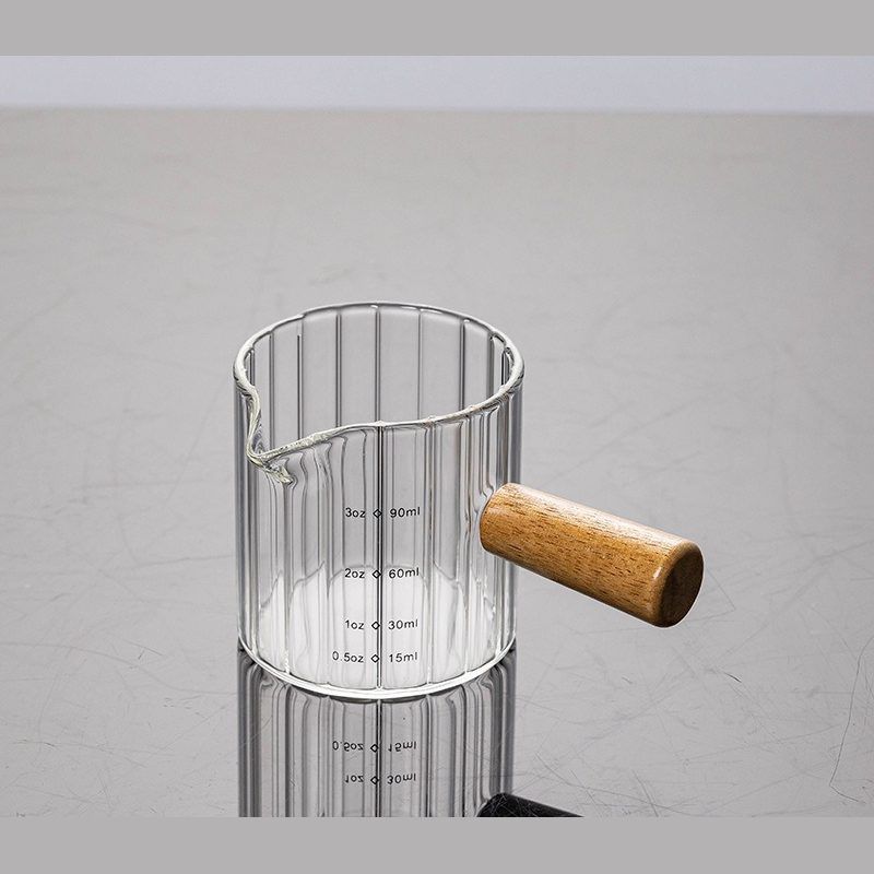 Glass Milk Pitchers — Acacia Handle, 90 to 350 ml product photo