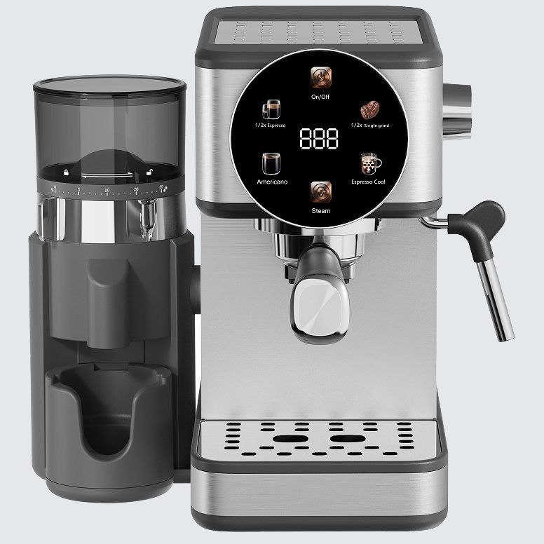 20 Bar Espresso Machine with Built-In Grinder and Steam Wand product photo